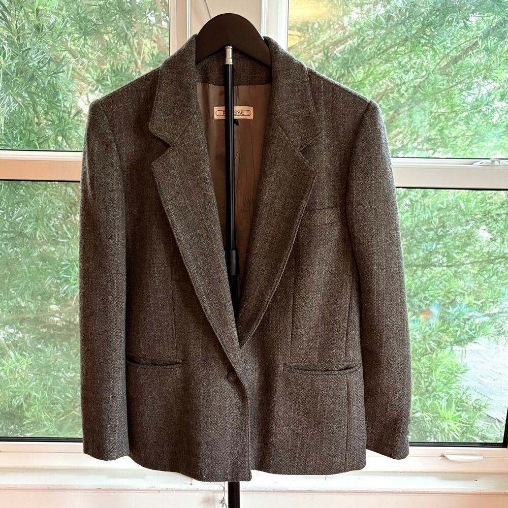 Pretense Women’s Wool Blazer Size 5/6 Gray Tweed Tailored Jacket Woolmark